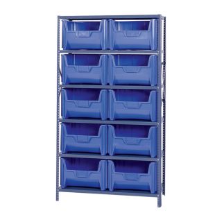 Quantum Storage Complete Shelving Unit with Giant Hopper Bins   42 Inch W x 18