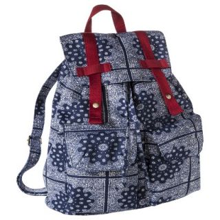 Paisley Print Backpack Handbag   Blue