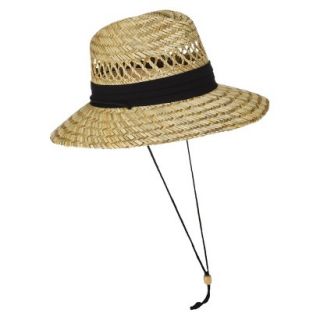 Mens Straw Hat With Black Band   L/XL