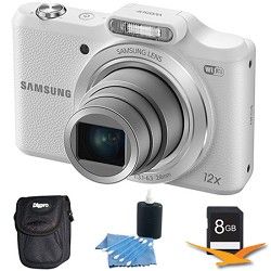 Samsung WB50F 16.2MP 12x Opt Zoom Smart Digital Camera White 8GB Kit