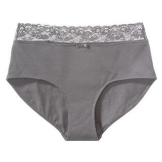 Gilligan & OMalley Womens Cotton With Lace Hipster Brief   Heather Gray S