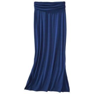 Merona Womens Knit Maxi Skirt w/Ruched Waist   Waterloo Blue   XL