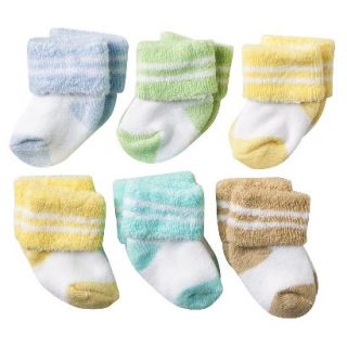 Luvable Friends Newborn 6 Pair Socks In Washbag   Yellow 0 3M