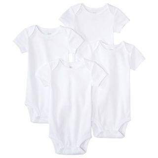 Just One YouMade by Carters Newborn 4 Pack Short sleeve Bodysuit   White 9 M