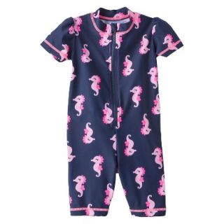 Just One You by Carters Infant Girls Seahorse Full Body Rashguard   Navy 18 M