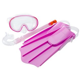 Speedo Kids Discovery Mask, Snorkel & Fin Set Pink   Large / X Large