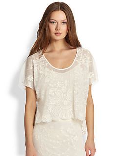 Ralph Lauren Blue Label Sarayi Lace Shirt   Classic White
