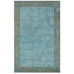 Hand tufted Hesiod Blue Floral Wool Rug (5 X 8)