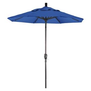 7.5 Aluminum Push Tilt Crank Patio Umbrella   Blue Olefin
