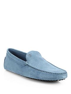 Tods Venetian Suede Drivers   Blue  Tods Shoes