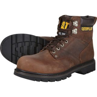 CAT 6In. 2nd Shift Steel Toe Boot   Dark Brown, Size 7 1/2, Model P89586