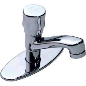 Symmons S 72 G Polished Chrome Scot Metering Faucet With Deck Plate To Accomodat