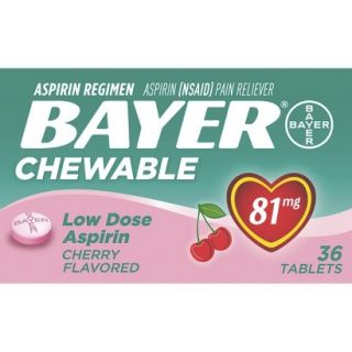 Bayer Chewable Aspirin Cherry Flavor   36 Count