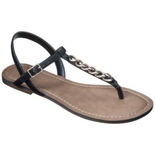 Womens Merona Tracey Chain Sandals   Black 9.5