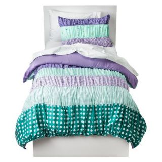 Circo Dots & Stripes Ruched Bed Set   Purple (Full)