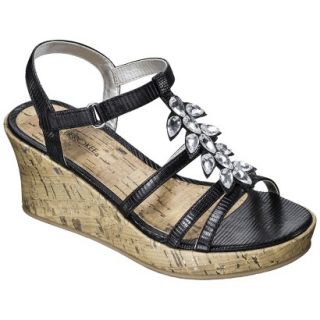 Girls Cherokee Hallie Gladiator Wedge Sandals   Black 13