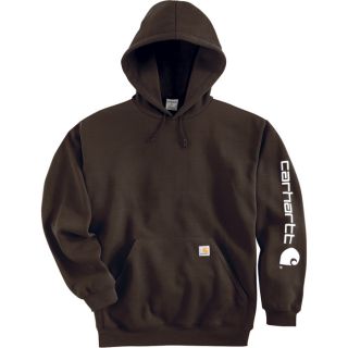 Carhartt Midweight Hooded Logo Sweatshirt   Dark Brown, Medium, Model K288