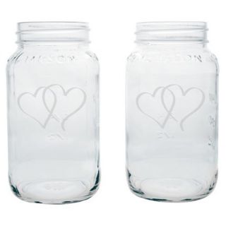 Mason Jars   Heart Design (2 Small & 2 Large)