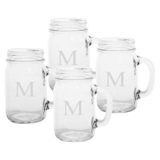 Personalized Monogram Old Fashioned Drinking Jar Set of 4   M