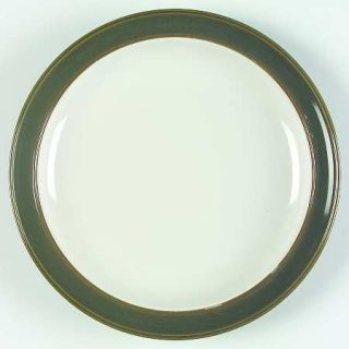 Dansk Sirocco Spruce (Green) Dinner Plate, Fine China Dinnerware   Green Rim, Wh