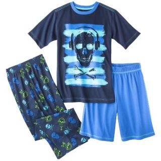 Cherokee Boys 2 Piece Short Sleeve Skull Pajama Set   Blue XS