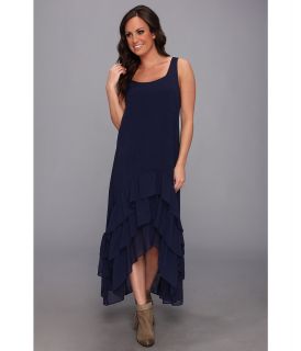 Stetson 8967 Crepe w/ Slub Tank Dress Womens Dress (Blue)