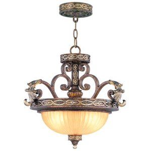 LiveX Lighting LVX 8544 64 Palacial Bronze with Gilded Accents Seville Convertab