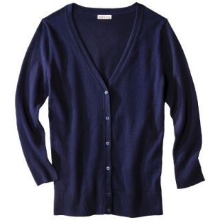 Merona Petites 3/4 Sleeve V Neck Cardigan Sweater   Navy XXLP