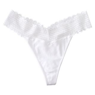 Gilligan & OMalley Womens Cotton Span Thong   True White S