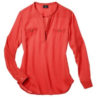 Mossimo Womens Popover Blouse   Red Coral S(3 5)