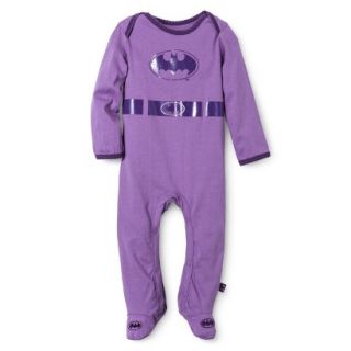 Batman Newborn Girls Long sleeve Sleep N Play   Purple 3 6 M