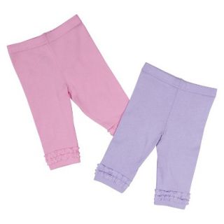 Gerber Onesies Newborn Girls 2 Pack Legging   Pink/Purple 0 3 M