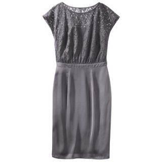 TEVOLIO Petites Lace Bodice Dress   Gray 4P
