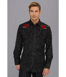 Roper 8877C2 Lurex Stripe   Black Mens Long Sleeve Button Up (Black)