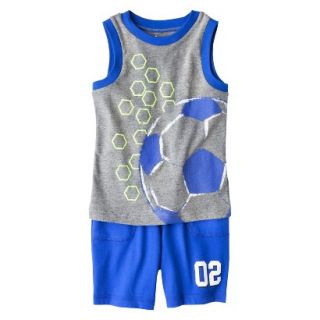 Circo Infant Toddler Boys Soccer Muscle Tee & Jersey Short Set   Gray/Blue 2T