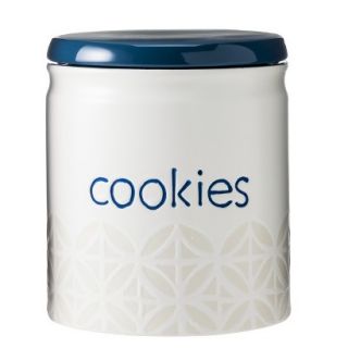 Threshold Ceramic Large Cookie Jar   White/Blue