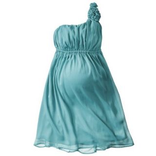 Merona Maternity One Shoulder Rosette Dress   Ocean Blue XXL