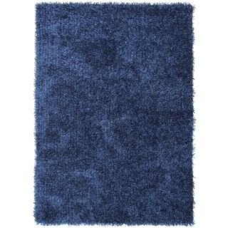 Ombre Blue Solid Shag Rug (76 X 96)