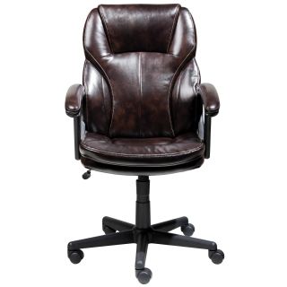 Serta Roasted Chestnut Brown Puresoft Faux Leather Managers Office Chair
