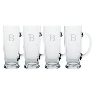 Personalized Monogram Craft Beer Mug Set of 4   B