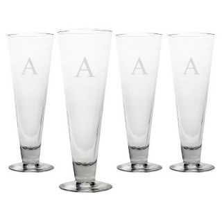 Personalized Monogram Classic Pilsner Glass Set of 4   A