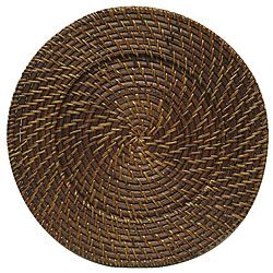 Chargeit  By Jay Round Rattan Brick Brown 13 inch Charger (set Of 4)