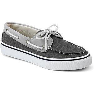Sperry Top Sider Mens Bahama Leather Canvas Grey Light Grey Shoes, Size 10.5 M   1048511