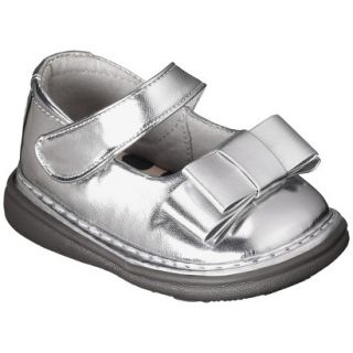 Infant Girls Wee Squeak Triple Bow Mary Jane   Silver 4