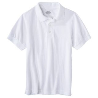 Dickies Boys School Uniform Short Sleeve Pique Polo   White 8