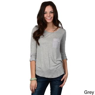 Hailey Jeans Co. Juniors Pocket Detail Roll sleeve Top