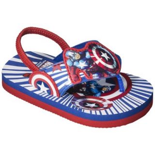 Toddler Boys Captain America Flip Flop Sandals   Blue L