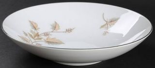 Royal Court Shelley Coupe Soup Bowl, Fine China Dinnerware   Gray & Tan Leaves,C
