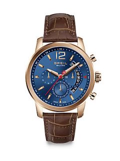 Breil Rose Gold Plated Chronograph Watch   Brown Blue