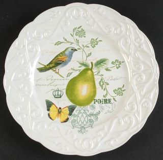 Mikasa Antique Countryside Salad Plate, Fine China Dinnerware   Fruit,Bird,Embos